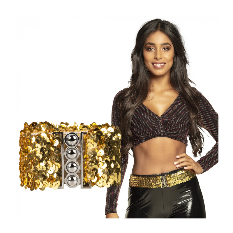 Opasek zlatý flitrový