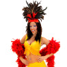 Brazilská čelenka z peří červeno-černá