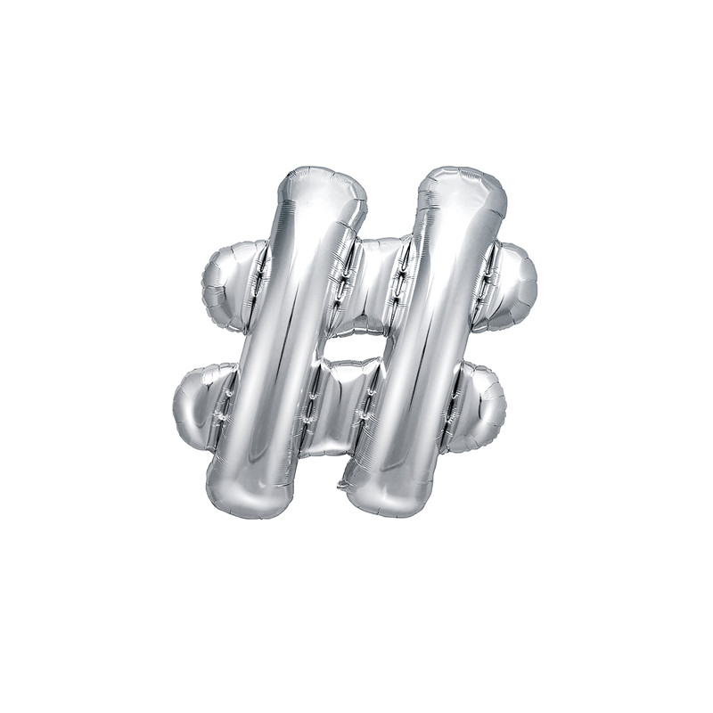 Foliové písmeno ＃ stříbrné 35 cm