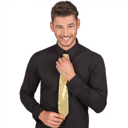 Kravata zlatá flitrová 40 cm