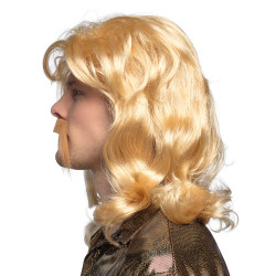 Paruka pánská blond s knírem