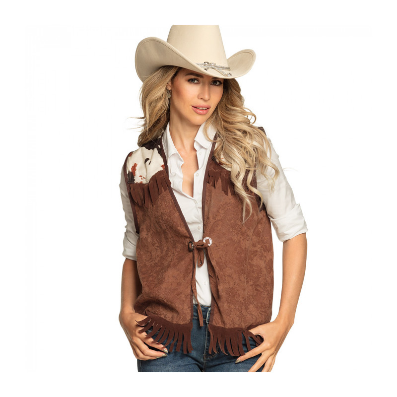 Westernová vesta hnědá velikost M