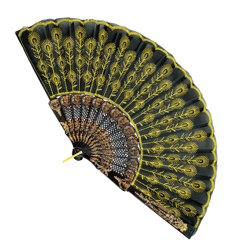 Vějíř žlutý látkový
