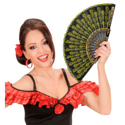 Vějíř žlutý látkový