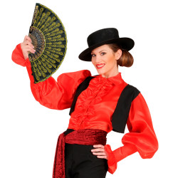 Vějíř žlutý látkový