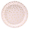 Papírové talířky růžové s tečkami -18 cm - 6ks