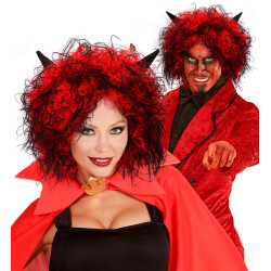 Čertovská paruka s rohy