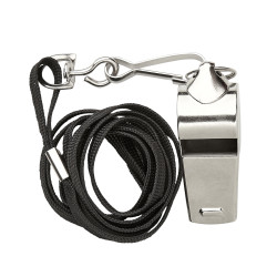 Kovová stříbrná píšťalka se šňůrkou