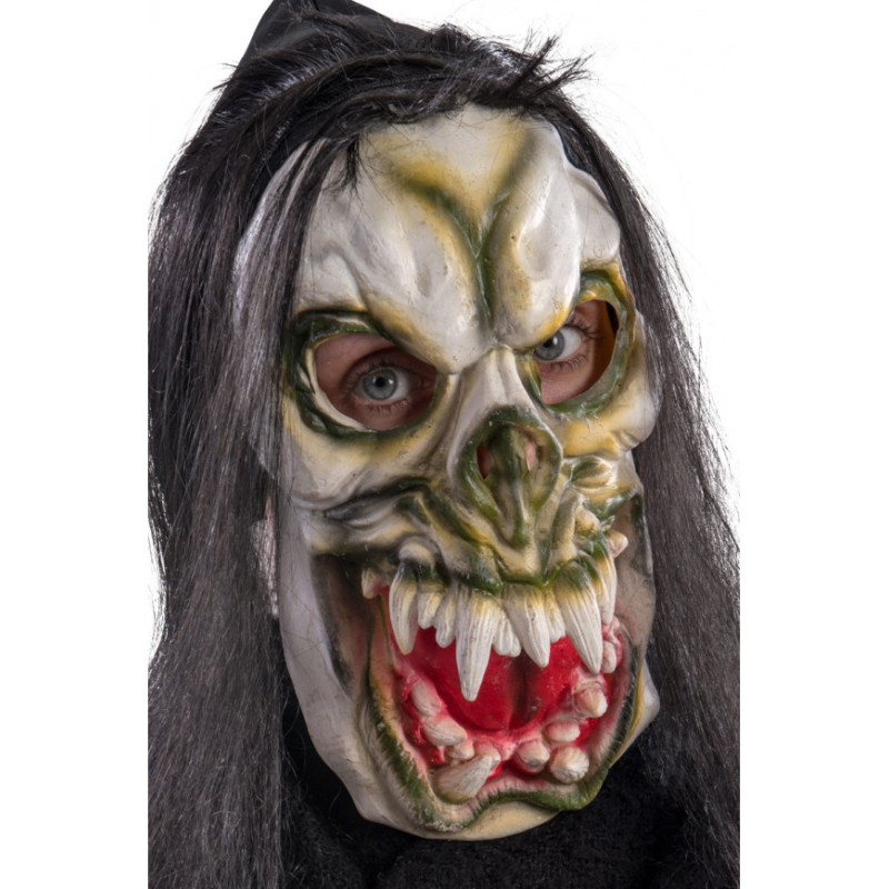 Maska lebka s vlasy