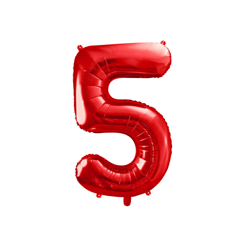 Foliová číslice- 5 červená -86 cm