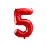 Foliová číslice- 5 červená -86 cm