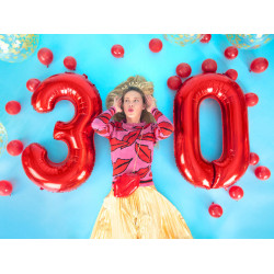 Foliová číslice- 5 červená -86 cm