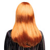 Dámská dlouhá paruka glitrová měděný odstín