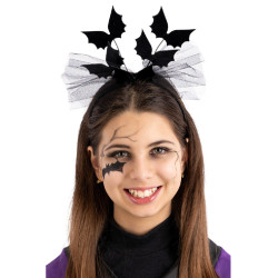Černá čelenka s netopýry