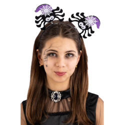 Halloweenská čelenka s veselými pavoučky