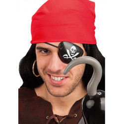 Pirátská páska přes oko s lebkou černá
