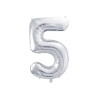 Foliová číslice- 5 stříbrná -86 cm