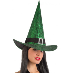 Zelený čarodějnický klobouk metalic