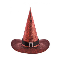 Červený čarodějnický klobouk metalic