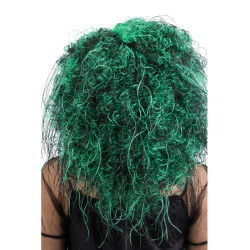 Zelenočerná bohatá čarodějnická paruka