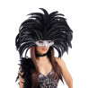 Brazilská čelenka z černého peří s maskou