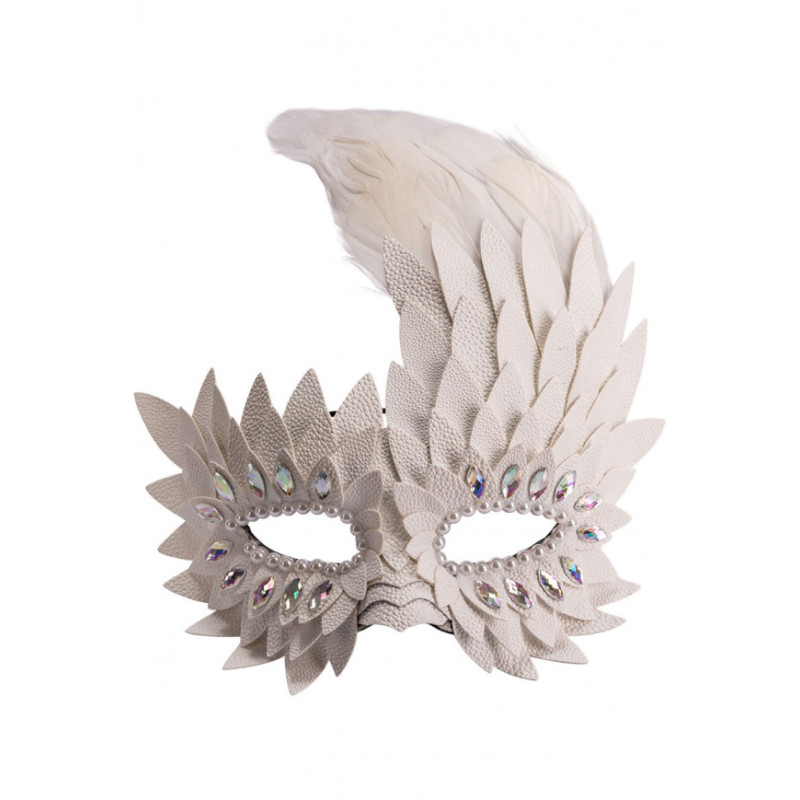 Luxusní bílá škraboška z ekokůže