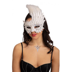 Luxusní bílá škraboška z ekokůže