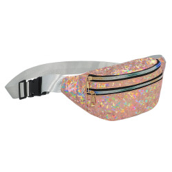 Retro ledvinka růžově zlatá holografická