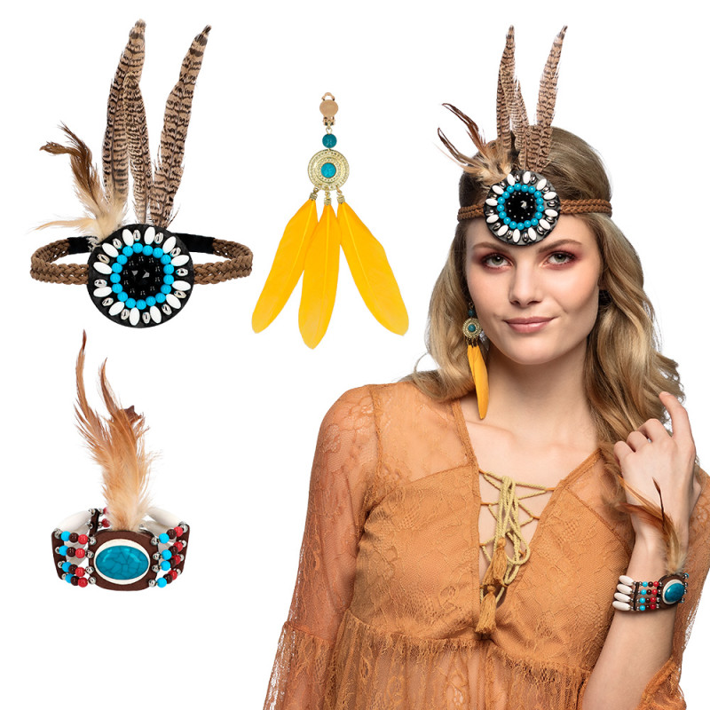 Set Hippie delight (čelenka, náušnice a náramek)