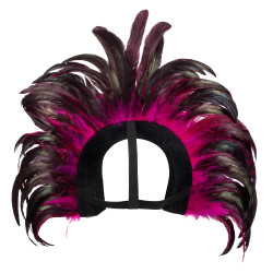 Velká čelenka Samba z peří růžová