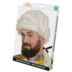 Bílá pánská paruka dobová