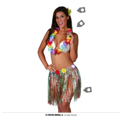 Havajská souprava se sukní multikolor