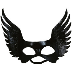 Černá škraboška s křídly