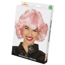 Krátká dámská růžová paruka 50´léta