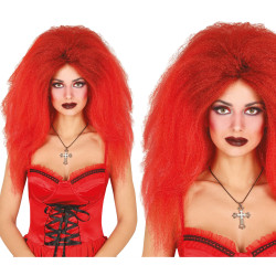 Čarodějnická bohatá paruka červená