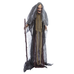 Čarodějnice figurína pohyblivá mluvící svítící 160 cm