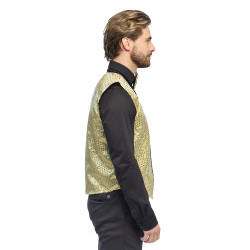 Zlatá flitrová sada (vesta M/L a motýlek)