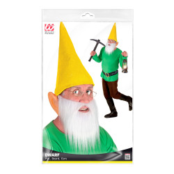 Sada žlutý trpaslík (klobouk, vousy, uši)