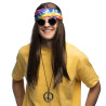 Set Hippie John (čelenka, brýle, paruka a náhrdelník)
