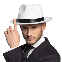 Klobouk mafián bílý
