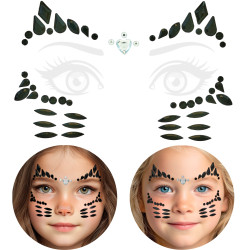 Nalepovací kamínky na obličej kočička