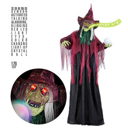 Pohyblivá čarodějnice, mluvící a blikající 170 cm