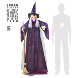 Pohyblivá čarodějnice, mluvící a blikající 183 cm