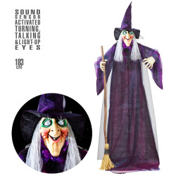 Pohyblivá čarodějnice, mluvící a blikající 183 cm