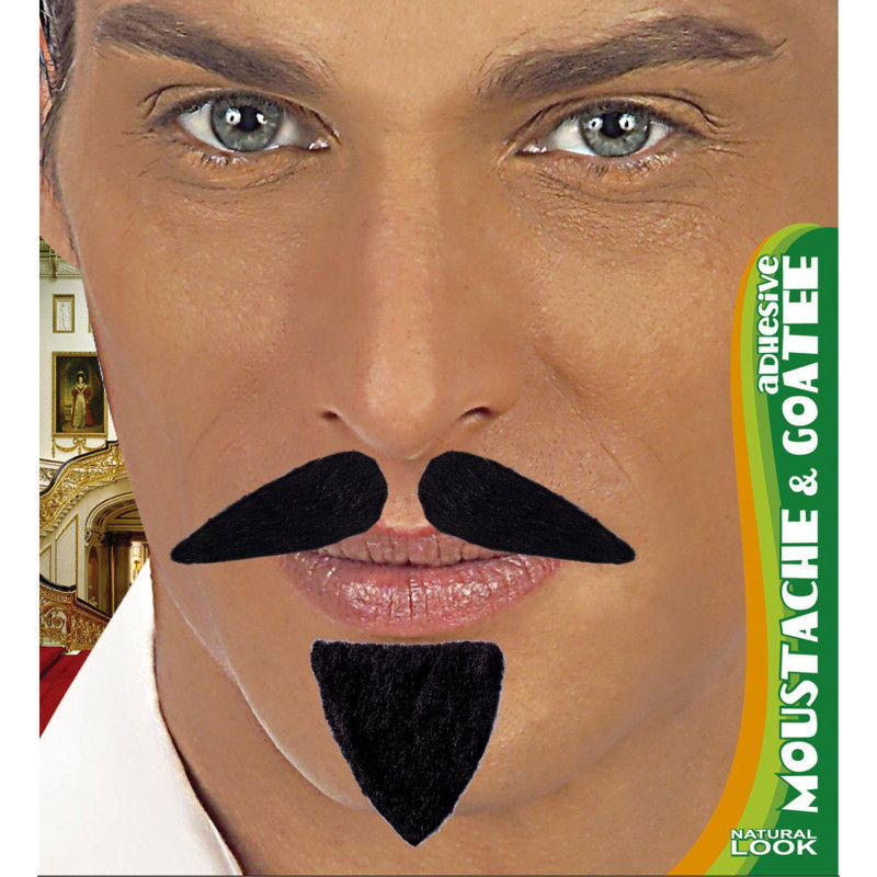 Sada vousů retro černé