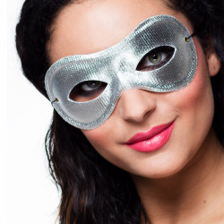 Škraboška metalická látková