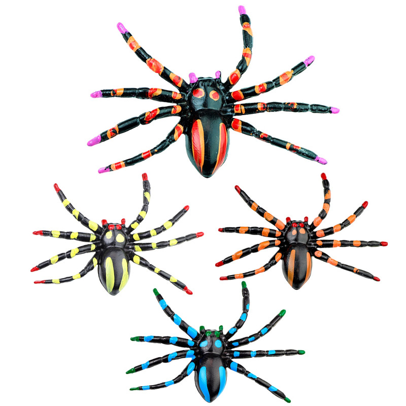 Dekorace neonoví pavouci 4 ks