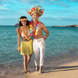 Havajská souprava - sukně věnec náramky a čelenka