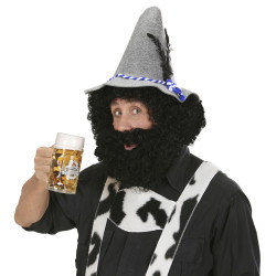 Čertovská paruka černá s vousy