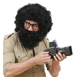 Čertovská paruka černá s vousy